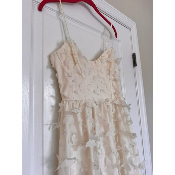 Whimsical Butterfly Dress Size Small Thirty Thirty LA Ivory Cream Midi - Picture 4 of 12